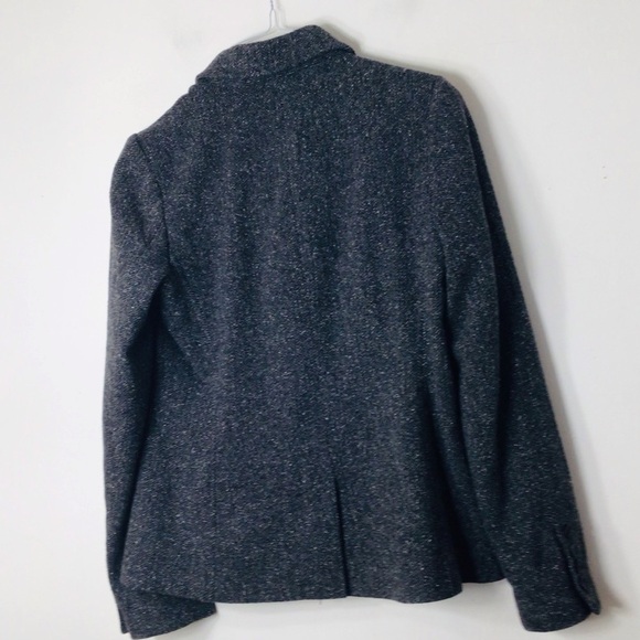 LL Bean tweed wool blazer xs black grey women classic career modest feminine - Picture 7 of 9